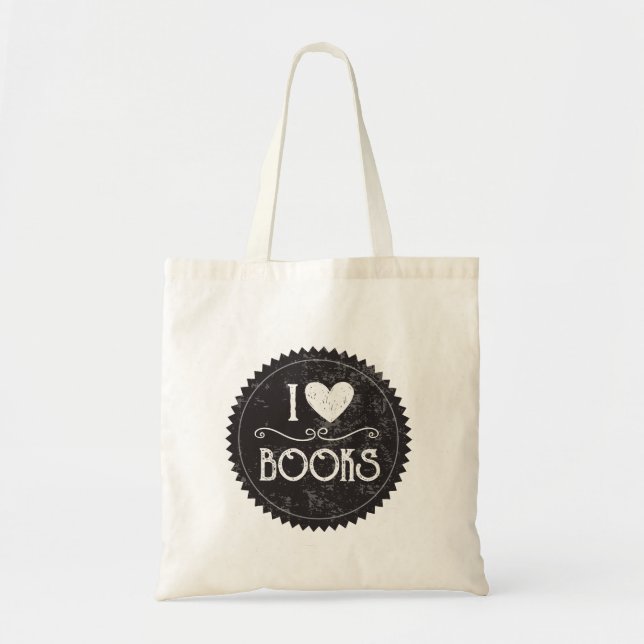 Tote Bag "I Love Books" Crest Book Fourre-tout (Devant)