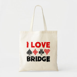 Tote Bag I Love Bridge Card Joueur passionné
