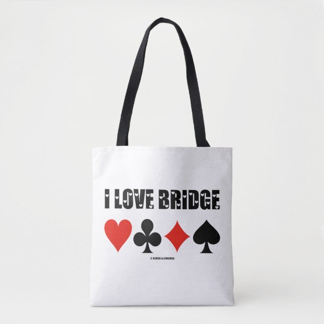 Tote Bag I Love Bridge Quatre Cartes Suit Bridge Attitude d (Devant)