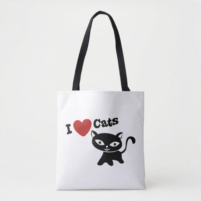 Tote Bag I Love Cat (Devant)