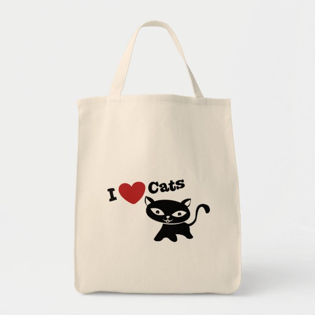 Tote Bag I Love Cat (Devant)