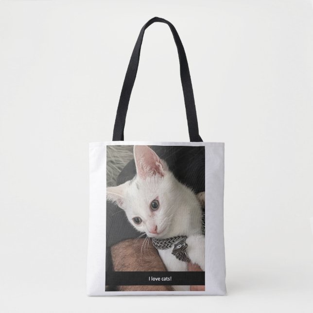 Tote Bag I Love Cats Tote Bag. I Hate People Cat Tote Bag. (Devant)