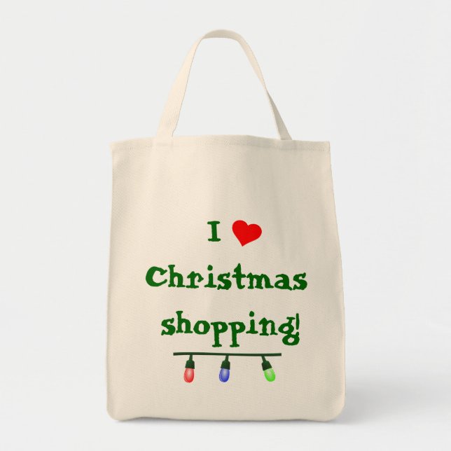 Tote Bag I Love (coeur) Noël Shopping (Devant)