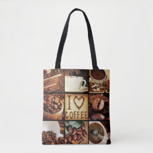 Tote Bag I Love Coffee Collage