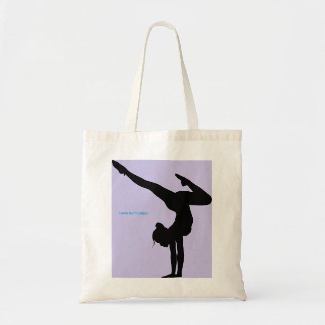 Tote Bag I Love Gymnastique - Gymnaste avec Arrière - plan  (Devant)