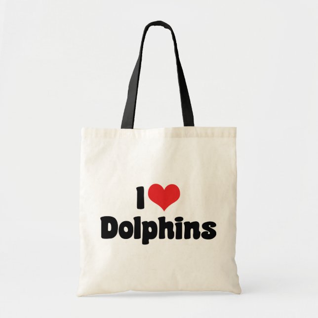 Tote Bag I Love Heart Dolphins - Dolphin Lover (Devant)