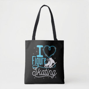 Tote Bag I Love Heart Figure Patinage