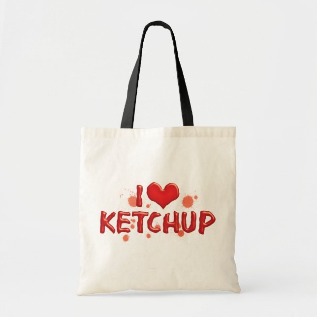 Tote Bag I Love Heart Ketchup - Catsup Lover (Devant)