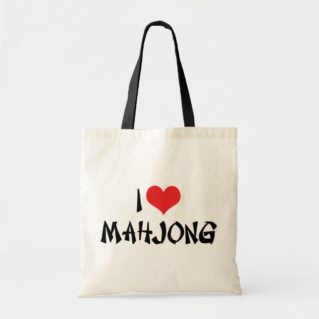 Tote Bag I Love Heart Mahjong - Mah Jong Lover (Devant)