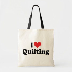 Tote Bag I Love Heart Quilting - Sewing Quilter