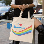 Tote Bag I Love Kamala Harris Rainbow<br><div class="desc">A beautiful Kamala Harris rainbow tote bag for a democrat feminist who loves strong women and female role models in politics. I Love Kamala.</div>