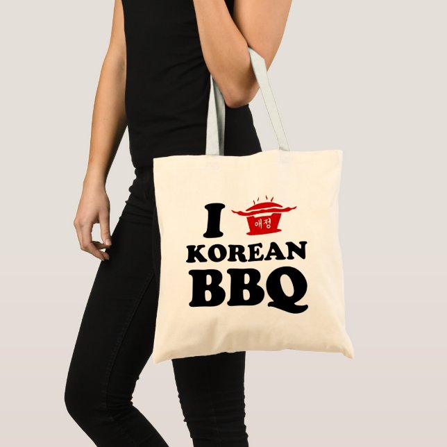 Tote Bag I Love Korean BBQ (고 기 구 이) (Devant (produit))