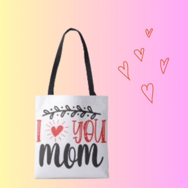 Tote Bag I Love Maman Typographie Simple et Chic (Créateur téléchargé)