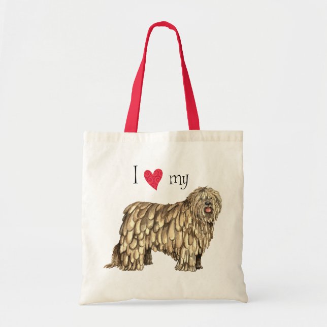 Tote Bag I Love my Bergamasco (Devant)