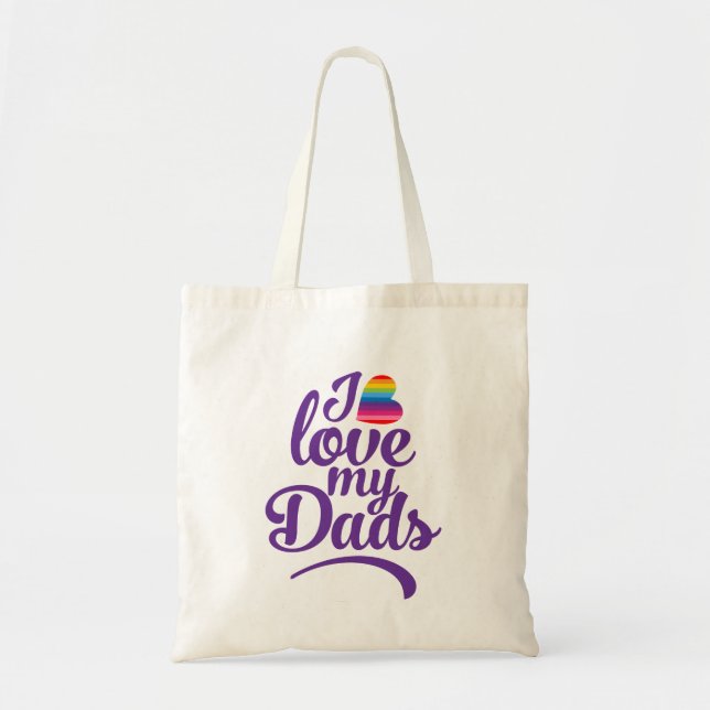 Tote Bag I Love My Dads - Fierté de Fête des pères LGBTQ (Devant)
