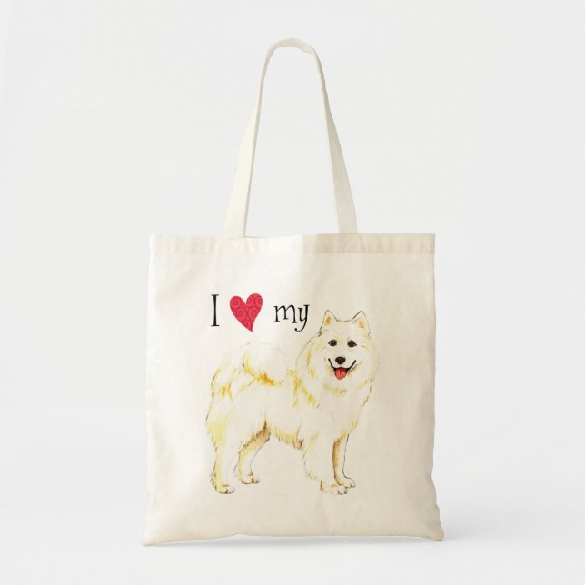 Tote Bag I Love my samoyed (Devant)