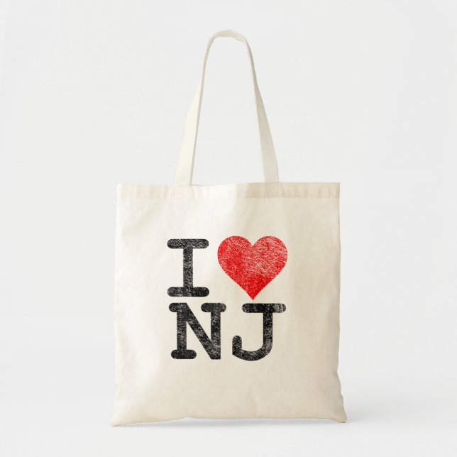 Tote Bag I Love New Jersey I Heart Nj (Devant)