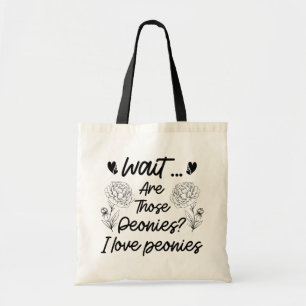 Tote Bag I Love Peonies Fleurs Botaniques Lover Peony Funny