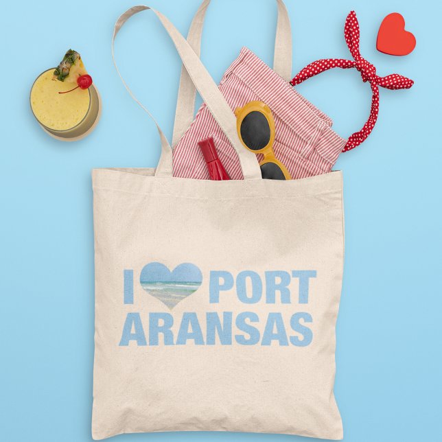 Tote Bag I Love Port Aransas Cute Texas Beach Vacances (Créateur téléchargé)