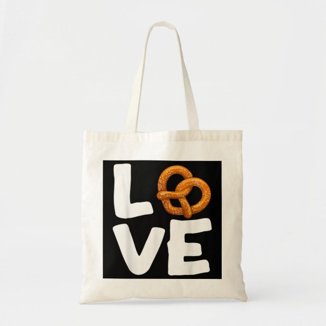 Tote Bag I Love Pretzels for Pretzel Day Funny German Foodi (Devant)