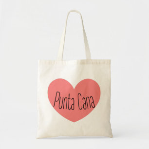 Tote Bag I Love Punta Cana Coeur rose