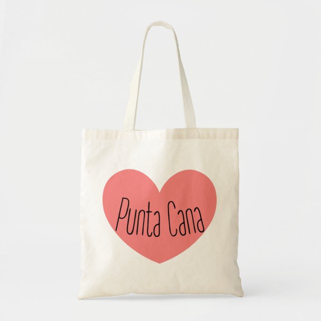 Tote Bag I Love Punta Cana Coeur rose (Devant)