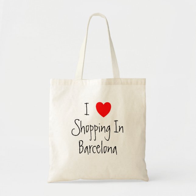 Tote Bag I Love Shopping À Barcelone (Devant)