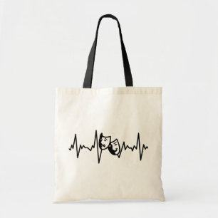 Tote Bag I Love Theatre - Drama Masques Heartbeat