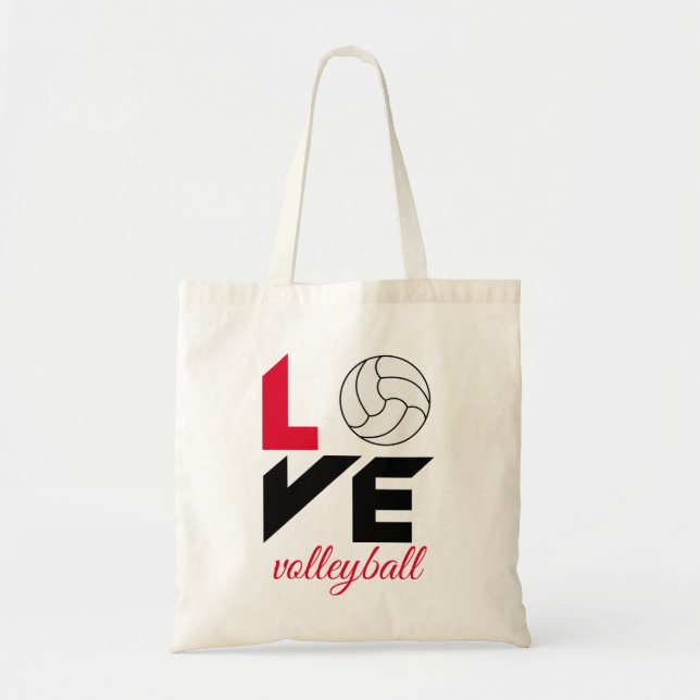 Tote Bag I Love volleyball (Devant)