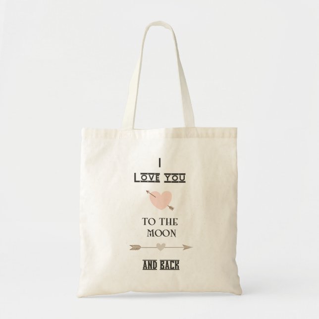 Tote Bag I love you to the moon and back (Devant)