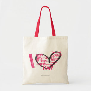Tote Bag I magenta de graffiti de coeur