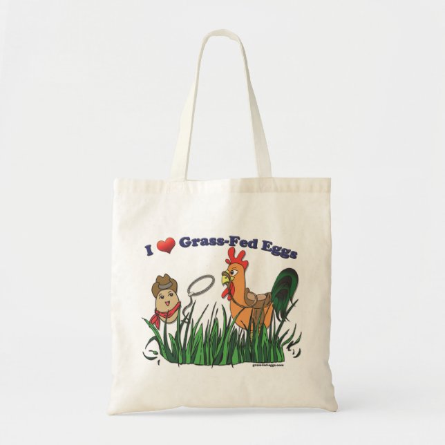 Tote Bag I oeufs engraissés aux champs de coeur (Devant)