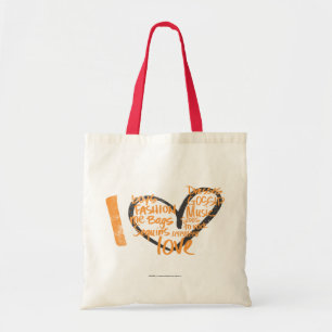 Tote Bag I orange de graffiti de coeur