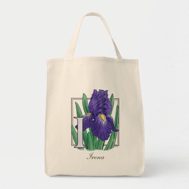 Tote Bag I pour le monogramme de fleur d'iris (Devant)