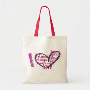 Tote Bag I pourpre de graffiti de coeur
