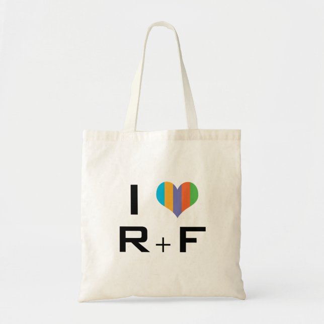 tote bag I R love + F (Devant)
