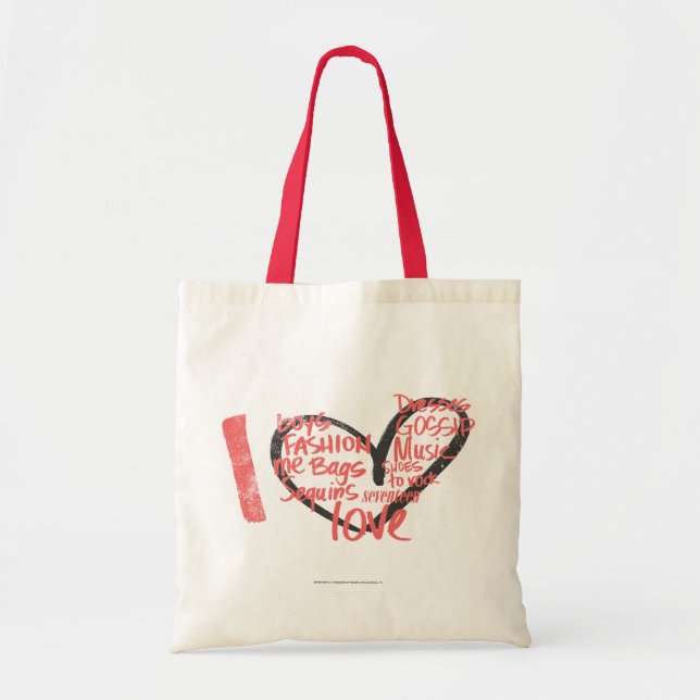 Tote Bag I rose de graffiti de coeur (Devant)