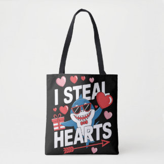 Tote Bag I Steal Hearts - Drôle Valentine's Day Shark