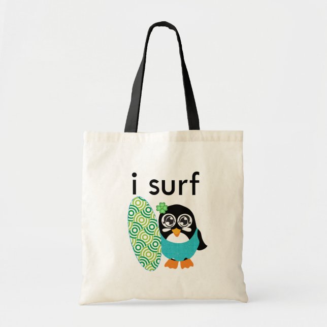 Tote Bag I Surf Penguin (Devant)