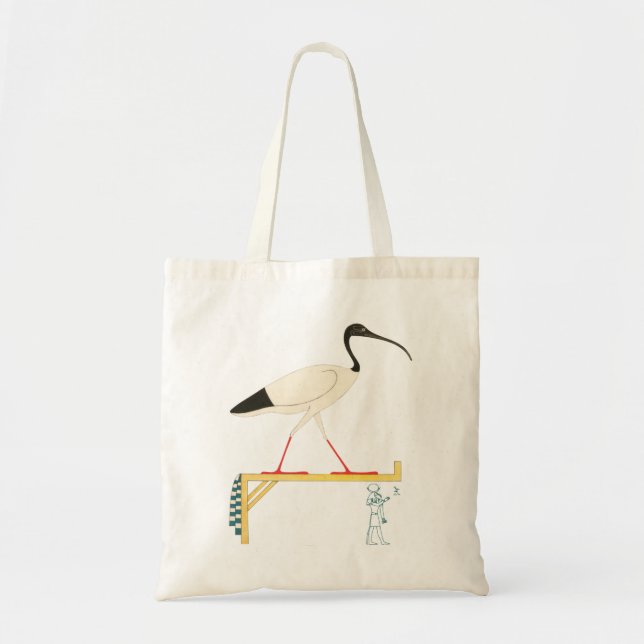 Tote Bag Ibis Illustration & Thoth Hiéroglyphic T-Shirt (Devant)