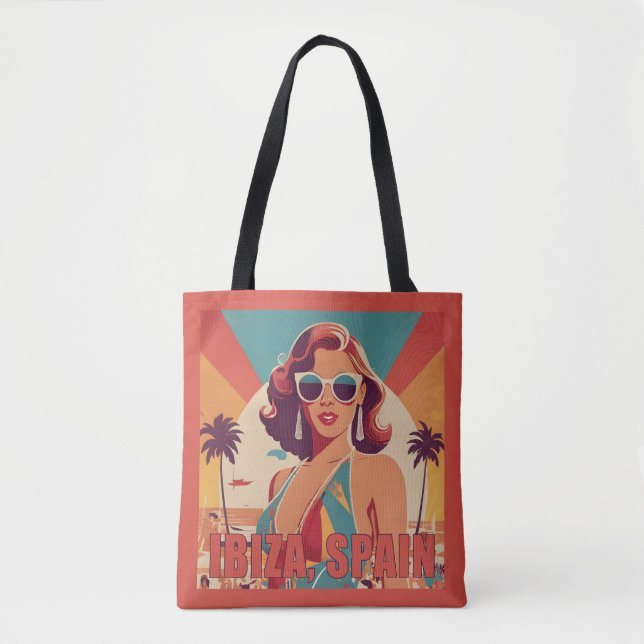 Tote Bag Ibiza, Espagne Affiche de voyage (Devant)