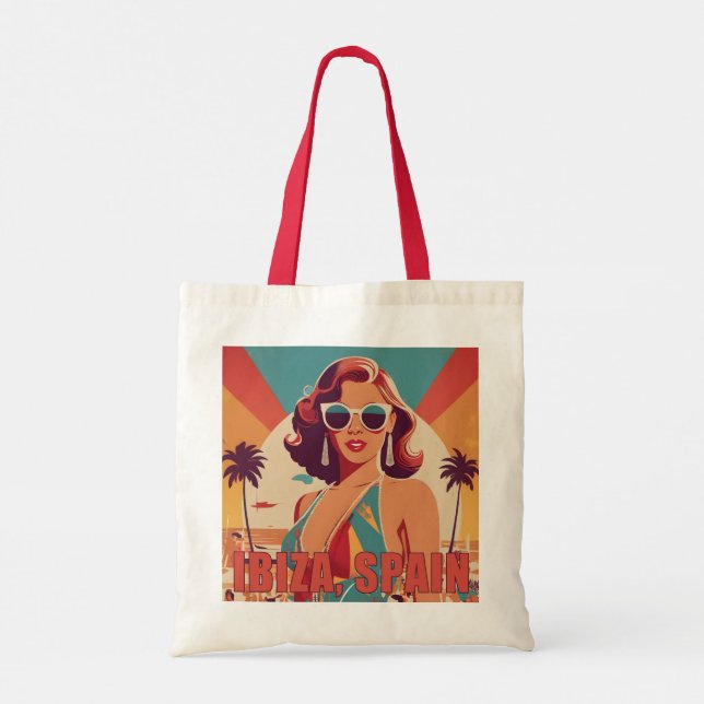 Tote Bag Ibiza, Espagne Affiche de voyage (Dos)