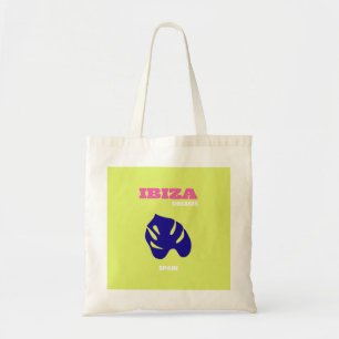 Tote Bag Ibiza, Espagne, Art Voyage, Preppy, Vert