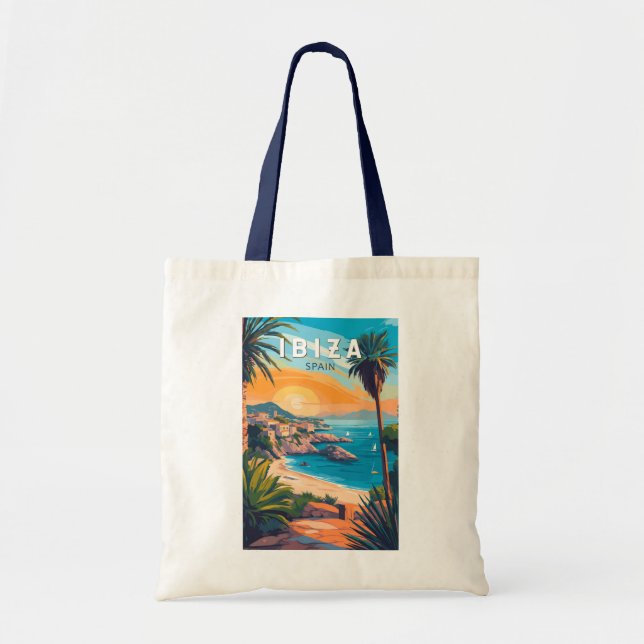 Tote Bag Ibiza Espagne Travel Art Vintage (Devant)
