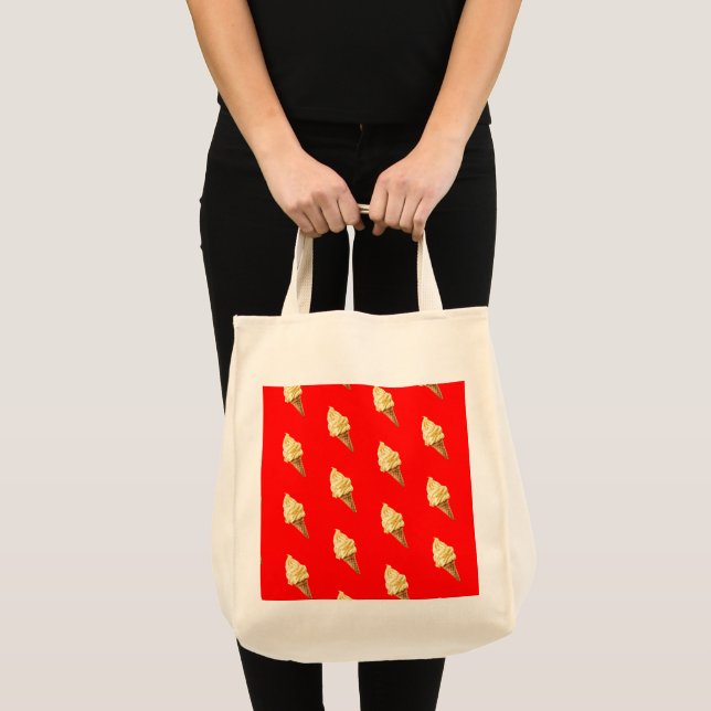 Tote Bag Ice-cream Vivid red (Devant (produit))