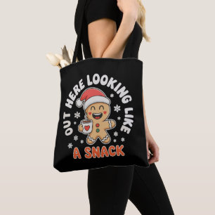 Tote Bag Ici dehors ayant l'air d'un snack café pain d'épic