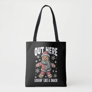 Tote Bag Ici dehors ressemblant à un snack pain d'épice de