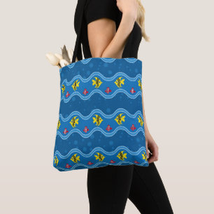 Tote Bag Ici Fishy Fishy Beach Motif