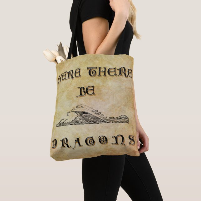 Tote Bag Ici il y ait des dragons (De près)