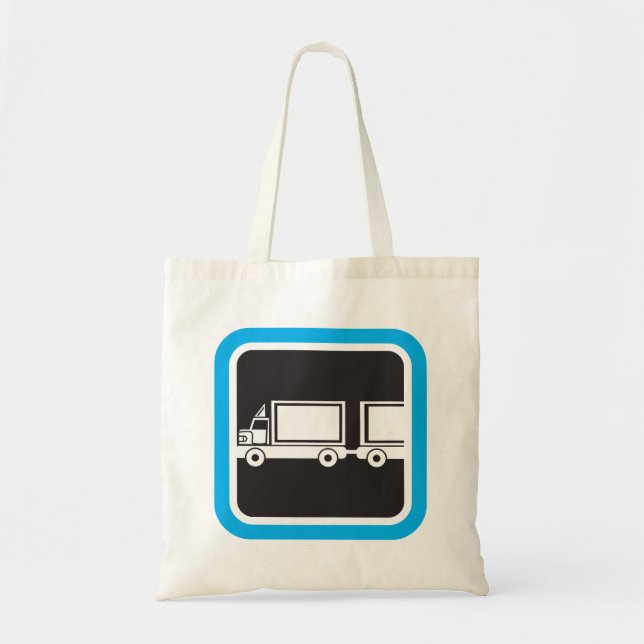 Tote Bag Icône bleue de semi-remorque et remorque (Devant)